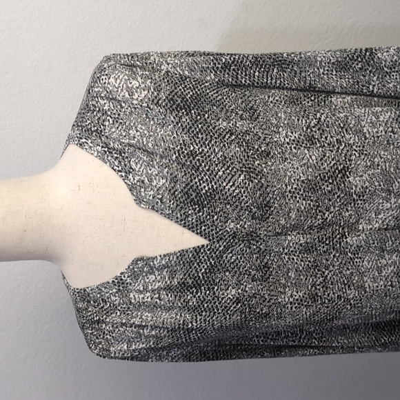 4/$12 Kenar Gray Snakeskin Print Long Sleeve Blouse Hidden Button Down sz Large - Picture 3 of 11